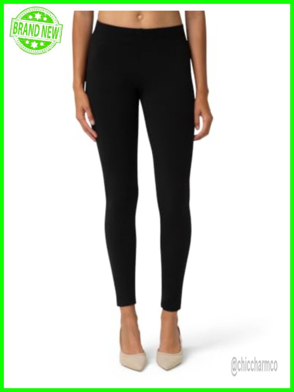 Women's High Rise Cotton Leggings Soft Feel Casual Workout
